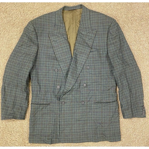 Canali Notched Lapel Sport Coat Mens 44/46L Green 2 Button Blazer 100% Pure Wool - Picture 2 of 16